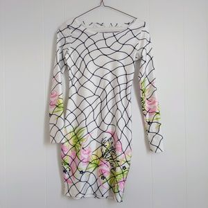 White Dress Fun Geometric Black & Color Pattern